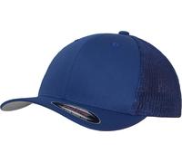 Flexfit Mesh Trucker Kappe FX6511 Unisex Royal Silberne Schirmunterseite S/M