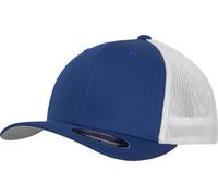 Flexfit Kappe Mesh Trucker FX6511T zweifarbig Royal/Weiß silberne Schirmunterseite S/M