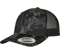 Flexfit Unisex Kappe Veil Camo™ Retro Trucker Cap, Farbe Black, Größe one Size