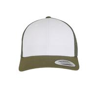 Flexfit Trucker Cap Retro – Unisex, zweifarbig, Moss Green/White/Olive, Einheitsgröße