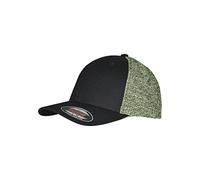 Flexfit Unisex Trucker Melange Mesh Baseball Cap, Black/neonyellowmelange, S/M