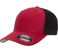 Flexfit Unisex Trucker Mesh Fitted Cap - Zweifarbig Verschluss, rot/schwarz, Einheitsgröße