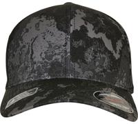 Flexfit Unisex 6277VC-Flexfit Veil Camo Cap Baseballkappe, Poseidon Black, S/M