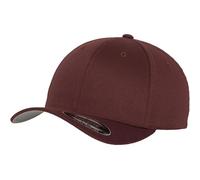 Flexfit® Baseballkappe Wooly Combed FX6277 Unisex silberne Schirmunterseite Maroon Youth