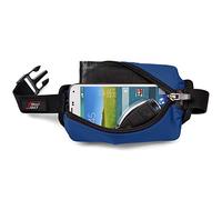 Flexi-Gurt Blau: Dehnbare Bauchtasche Gürteltasche Hüfttasche Bauchbeutel Klein Startnummernband für Sport Laufen Joggen Wandern Reisen Fitness Smartphone Wertsachen Damen und Herren