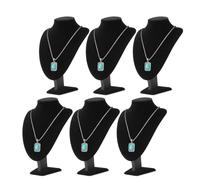 Flexzion Moderner, rechteckiger Halskettenständer aus schwarzem Samt, 27,9 cm, Schmuckständer für Zuhause, Boutique und Messen, hält Halsketten bis zu 55,9 cm, 6 Stück