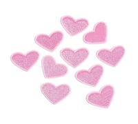 Flicken Zum Aufbügeln 10 teile/los Mini Herz Applique Patch 2x2,6 cm Multicolor Stickerei Eisen Auf Patches for DIY Kleidung Jeans Aufkleber Nähen(Pink)
