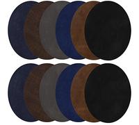 Flicken zum Aufbügeln, 12 Stück Patches zum Aufbügeln Patch Sticker Kleidung Flicken Bügelflicken Aufbügelflicken 6 Farben Oval Veloursleder Bügelflicken für AnzügeReparatursatz Kleidung Verschiedene