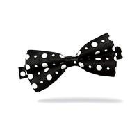 Fliege aus Satin, vorgebunden für Hochzeiten und formelle Anlässe Gr. One size, T19 Black Large White Polka Dots