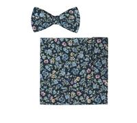 Fliege OLYMP, Herren, marine, Web, Baumwolle, Fliegen, Fliege/Einstecktuch Set (62889523-0) marine