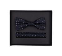 Venti Set Fliege, Einstecktuch blau, Kariert