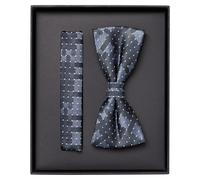 Fliege VENTI "VENTI Accessoires gemustert", Herren, blau (graues mittelblau), 100% Seide, Fliegen (94558804-0) graues mittelblau