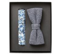 Fliege VENTI "VENTI Accessoires gemustert", Herren, blau (graues mittelblau), 52% Polyester, 47% Baumwolle, 1% Elasthan, Fliegen (98402217-0) graues mittelblau