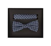 Fliege VENTI "VENTI Set aus Fliege und Einstecktuch gemustert", Herren, blau (sattes dunkelblau), 100% Seide, Fliegen (13665716-0) sattes dunkelblau