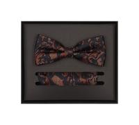 Venti Set Fliege, Einstecktuch braun, Gemustert