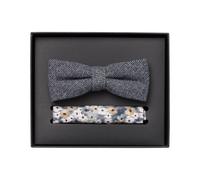 Fliege VENTI "VENTI Set aus Fliege und Einstecktuch gemustert", Herren, blau, 52% Polyester, 47% Baumwolle, 1% Elasthan, Fliegen (53680601-0) blau