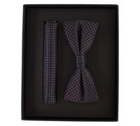 Fliege VENTI "VENTI Set aus Fliege und Einstecktuch gemustert", Herren, blau (dunkelblau), 100% Seide, Fliegen (14605061-0) dunkelblau