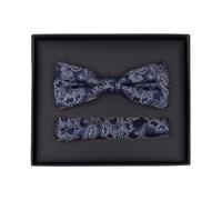 Fliege VENTI "VENTI Set aus Fliege und Einstecktuch gemustert", Herren, blau (dunkelblau), 100% Seide, Fliegen (62089763-0) dunkelblau