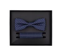 Fliege VENTI "VENTI Set aus Fliege und Einstecktuch gemustert", Herren, blau (dunkles mittelblau), 100% Seide, Fliegen (78471568-0) dunkles mittelblau
