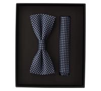 Fliege VENTI "VENTI Set aus Fliege und Einstecktuch gemustert", Herren, blau (mittelblau), 100% Seide, Fliegen (24118505-0) mittelblau