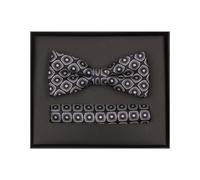 Venti Set Fliege, Einstecktuch braun, Gemustert