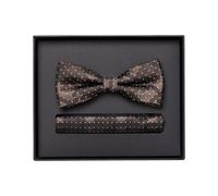 Fliege VENTI "VENTI Set aus Fliege und Einstecktuch gemustert", Herren, braun, 100% Seide, Fliegen (23349257-0) braun