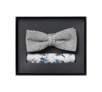 Fliege VENTI "VENTI Set aus Fliege und Einstecktuch gemustert", Herren, dunkelbeige, 72% Polyester, 20% Viskose, 8% Elasthan, Fliegen (11282826-0) dunkelbeige