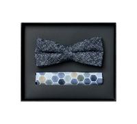 Fliege VENTI "VENTI Set aus Fliege und Einstecktuch gemustert", Herren, dunkelblau, 72% Polyester, 20% Viskose, 8% Elasthan, Fliegen (49561505-0) dunkelblau