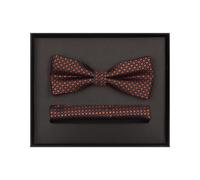 Fliege VENTI "VENTI Set aus Fliege und Einstecktuch gemustert", Herren, orange, 100% Seide, Fliegen (20035431-0) orange