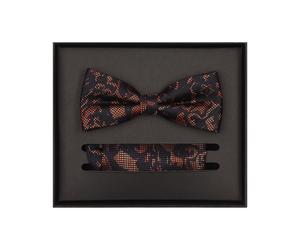 Fliege VENTI "VENTI Set aus Fliege und Einstecktuch gemustert", Herren, orange, 100% Seide, Fliegen (50989437-0) orange