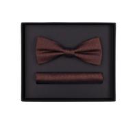 Fliege VENTI "VENTI Set aus Fliege und Einstecktuch uni", Herren, orange (dunkelorange), 100% Seide, Fliegen (30697009-0) dunkelorange