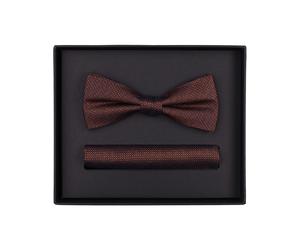 Fliege VENTI "VENTI Set aus Fliege und Einstecktuch uni", Herren, orange (dunkelorange), 100% Seide, Fliegen (30697009-0) dunkelorange
