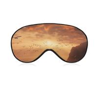 Fliegen im Sonnenuntergang Augenmaske, seitliche Schlafmaske, leichte Augenbinde, Schlafmaske, Nasenpolster und Gummiband für Kinder, Frauen und Männer