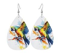 fliegende Papageien-Ohrringe für Damen, tropfenförmig, Leder, doppelseitig, baumelnde Ohrringe, leicht, Damen-Ohrschmuck, Schmuck, modisch, Geburtstagsgeschenk