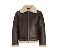 Outdoorjacke JACK & JONES "JORNORREBRO AVIATOR JACKET SN", Herren, Gr. XS, braun (chocolate braun), Web, Obermaterial: 100% Polyester, unifarben, normal, Jacken Outdoorjacke, Lederimitat, mit Teddy Be