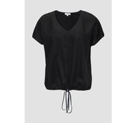 Fließende Bluse aus Lyocell mit Tunnelzug 32 schwarz 2152042.9999.32