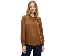 fließende Damen Bluse Satin-Bluse mit leichtem Glanz Ausgeh-Bluse 935646 Braun 46