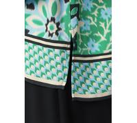 Fließende Hemdbluse mit verdeckter Knopfleiste und abstrakter Musterung grün 34