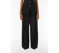 Fließende Hose mit Wide Leg und Bundfalte schwarz 36/REG