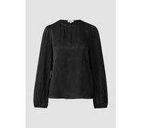 Fließende Jacquardbluse mit Raffung 38 schwarz 2173086.9999.38