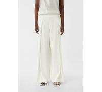 Fließende Marlenehose mit tiefen Falten weiß 46/REG