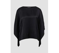 Fließende Poncho-Bluse aus Satin XL schwarz 2166700.9999.XL