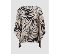 Fließende Poncho-Bluse aus Satin XS schwarz|beige 2166700.99A1.XS