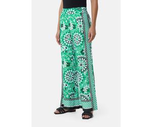 Fließende Schlupfhose mit Wide Leg und All-over-Print grün|mehrfarbig 34/REG