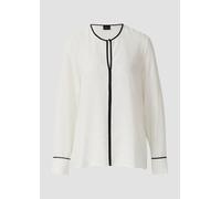 Fließende Viskose-Bluse mit Kontrast-Details 38 creme 2170947.0200.38