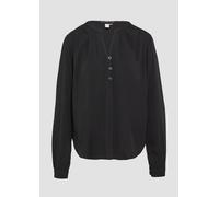 Fließende Viskose-Bluse mit Raffung 32 schwarz 2150916.9999.32