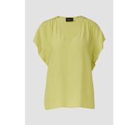 Fließende Viskosebluse mit Smok-Effekt und Volantärmeln 40 grün 2165955.7101.40