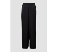 Stoffhose S.OLIVER BLACK LABEL, Damen, Gr. 42, N-Gr, schwarz, Obermaterial: 100% Viskose, unifarben, casual, regular fit knöchellang, Hosen, mit elastischem Bund (19941366-42) schwarz