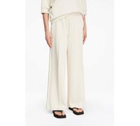 Fließende Wide-Leg-Hose aus softem Jersey mit Elastikeinsatz creme 34