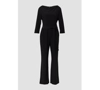 Fließender Jumpsuit mit Wasserfall-Ausschnitt und Bindegürtel 48 schwarz 2168623.9999.48